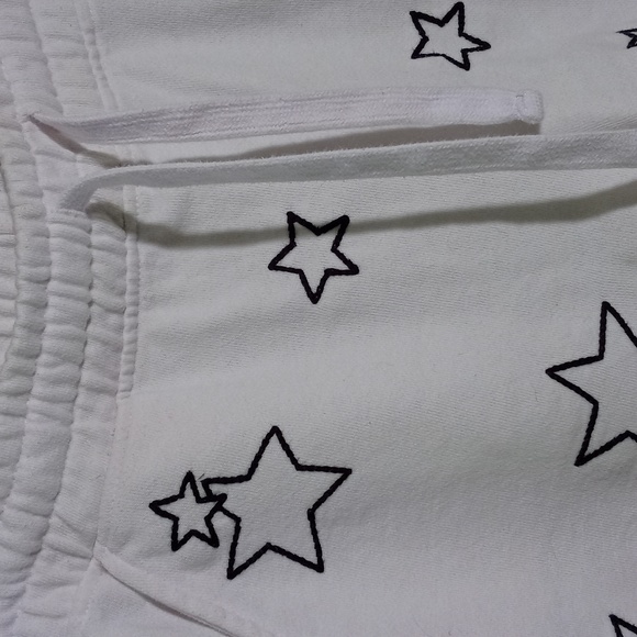 Women's Reflex jogger short black stitch stars 2 pocket white cotton M - Picture 6 of 13